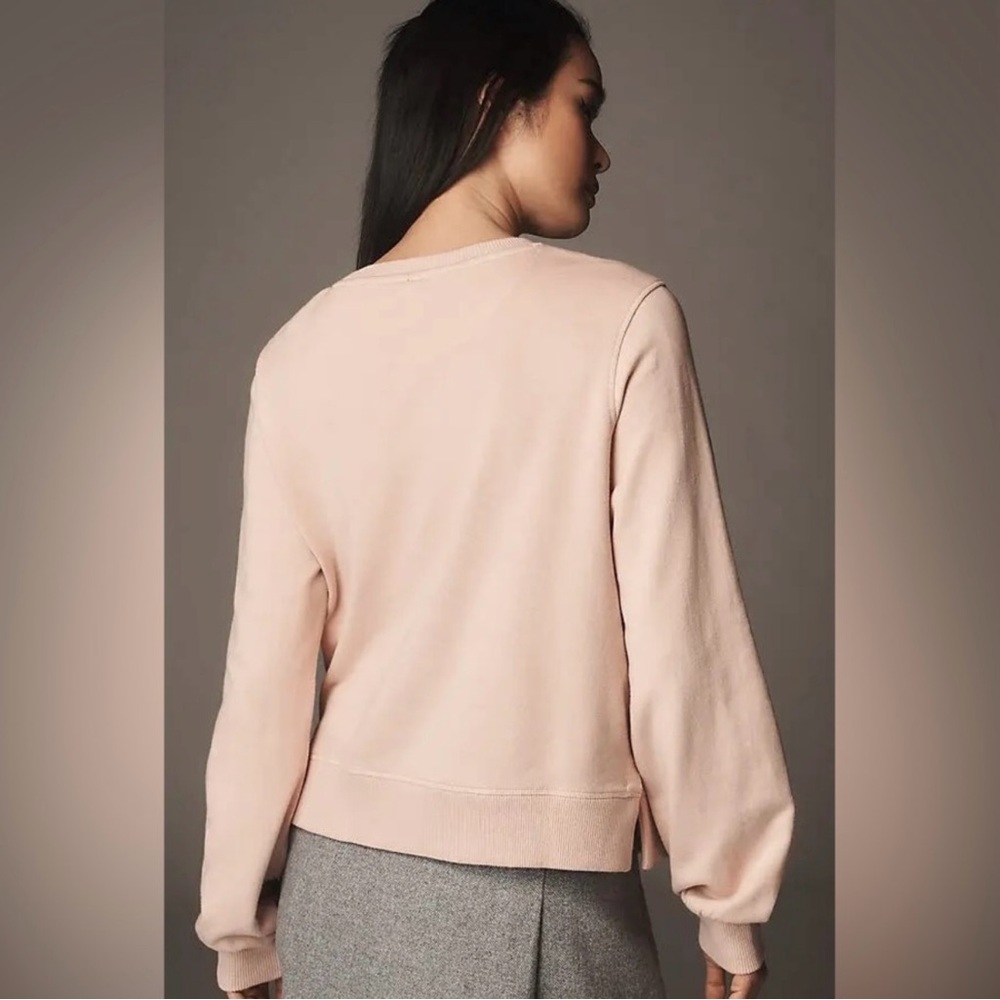 NWOT Anthropologie Blush Pink Sweatshirt with Sequin Detail - Picture 4 of 10